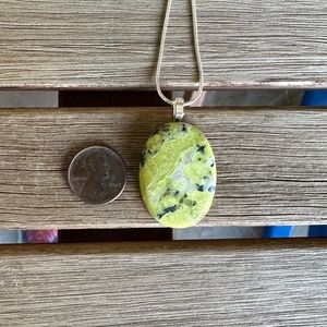 lizardite pendant with sterling silver chain